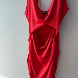 SHEIN BodyCon Vibrant Red Backless Dress